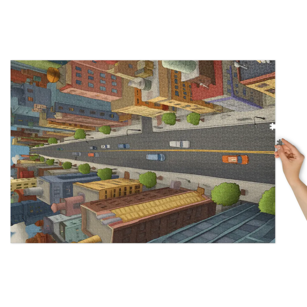 Aerial Cityscape Illustration | Jigsaw Puzzle (252/520 pieces)