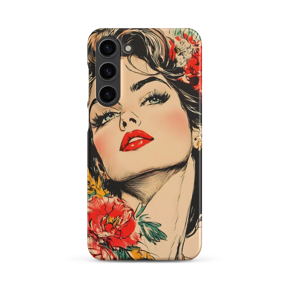 Pop Art Woman Portrait with Flowers | Phone Case