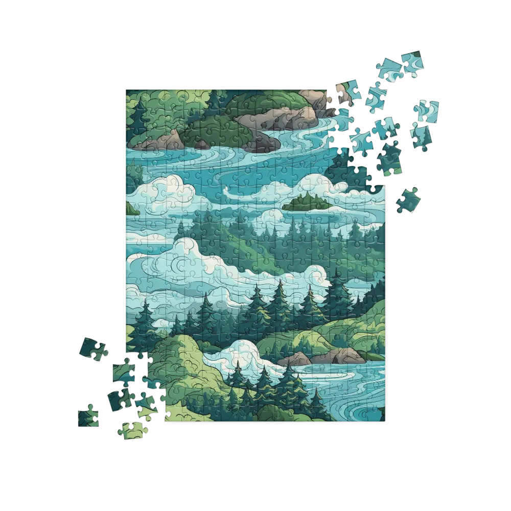 Verdant River Flow 
 Jigsaw Puzzle