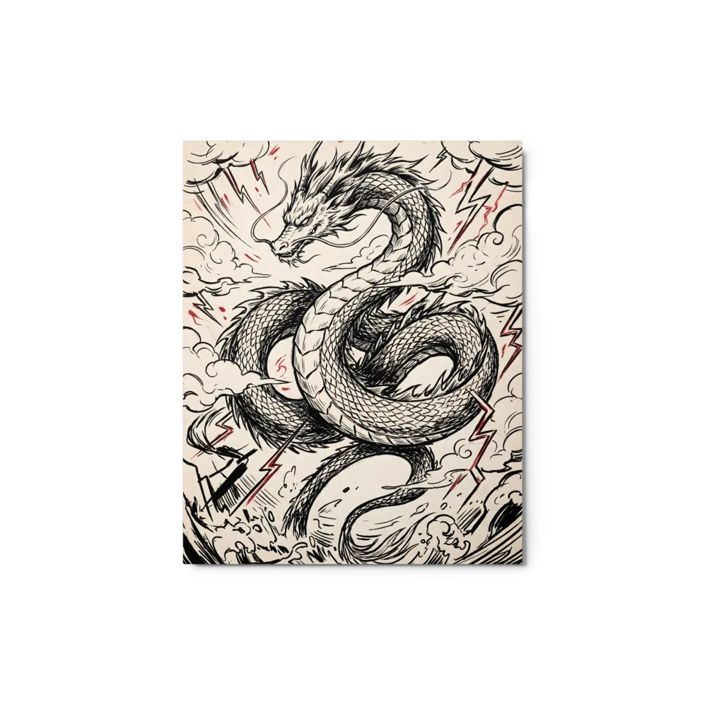 Dragon's Fury in the Storm 
 Poster with Black Frame | 16″x 20″