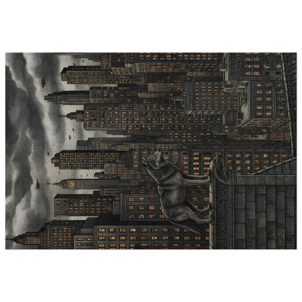 Rooftop Wolf | Jigsaw Puzzles