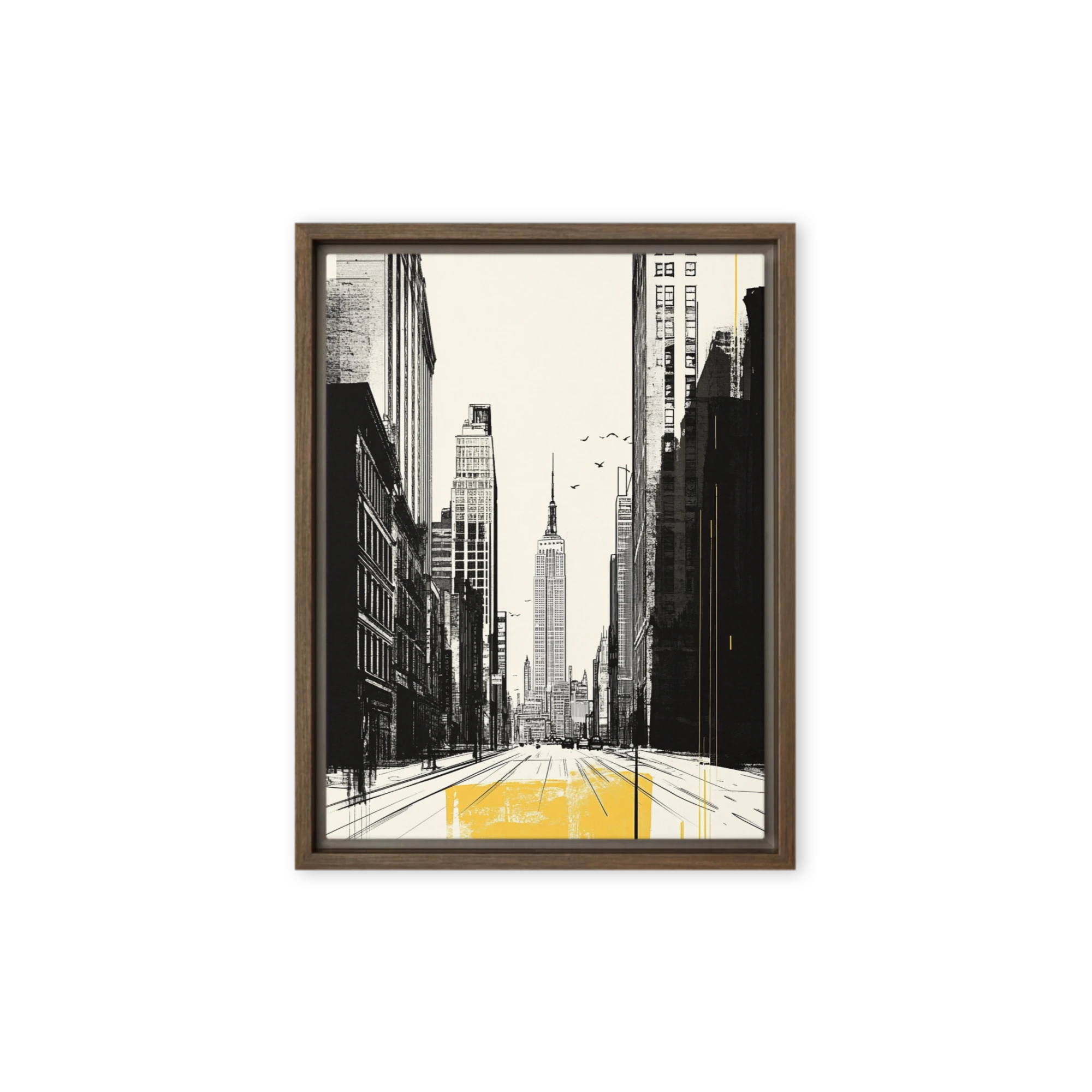 Minimalist Urban Cityscape with Empire State Building