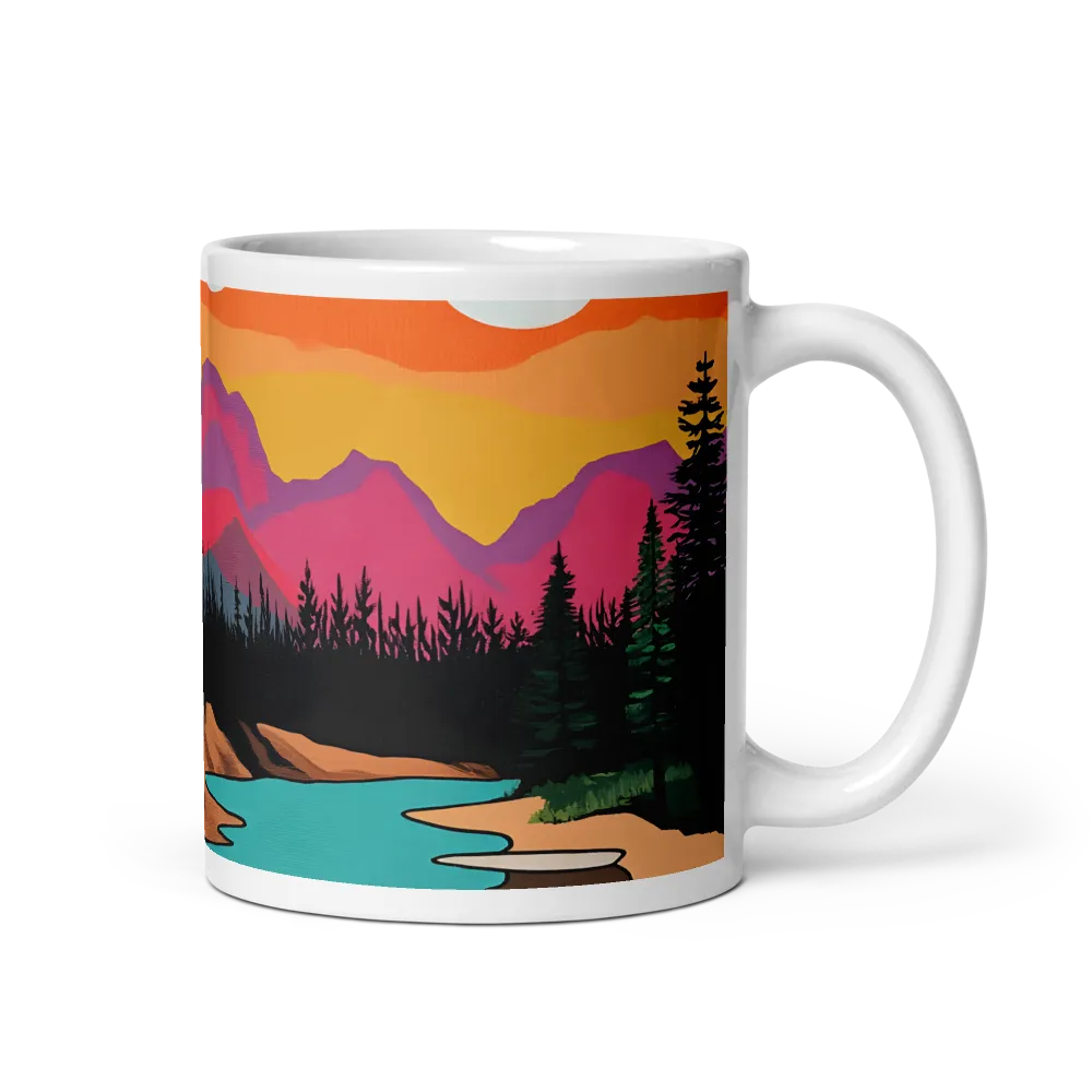 Dual Moons Landscape 
 Mug with Black inside