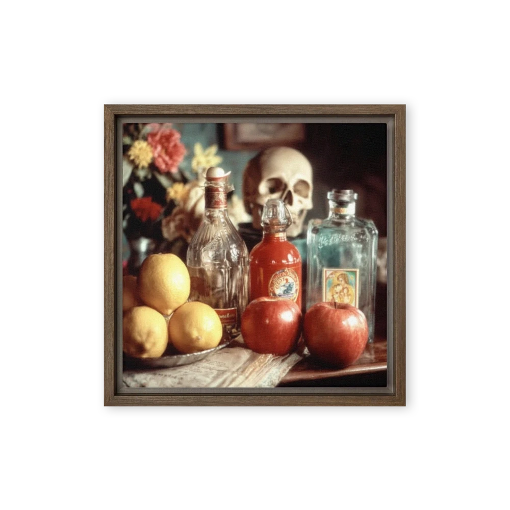 Vanitas Still Life with Skull and Fruit