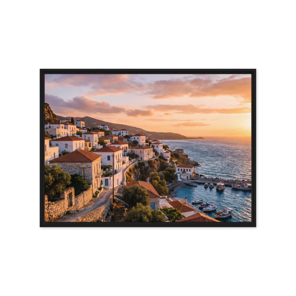 Golden Hour in Greece 
 Poster with White Frame | 11″x 14″