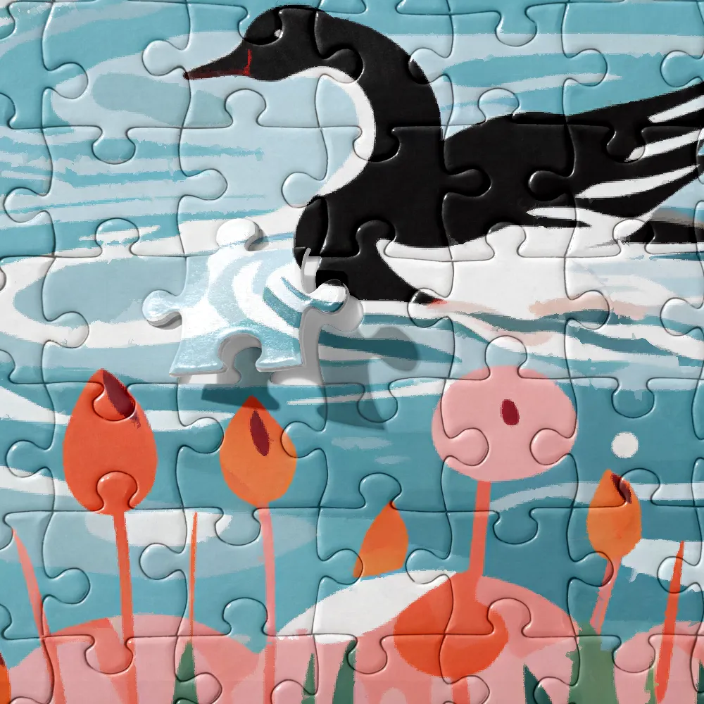 Playful Duck Pond 
 Jigsaw Puzzle