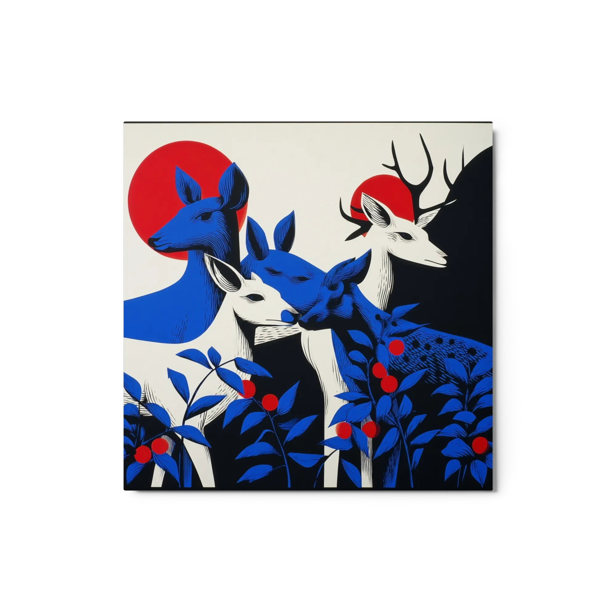 Blue Deer under Red Sun