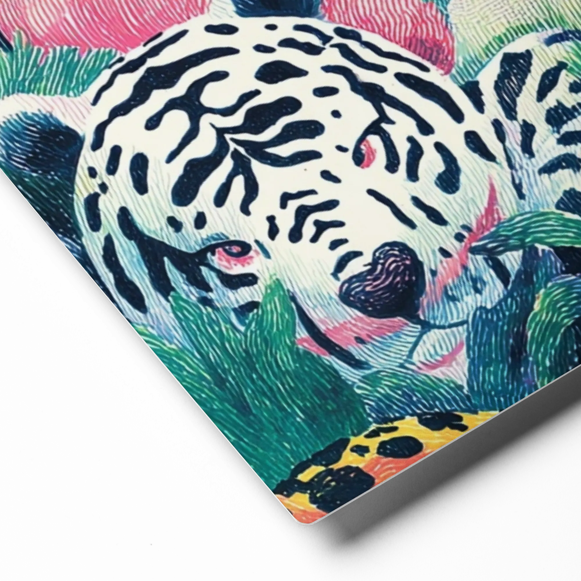 Jungle Creatures and White Tiger | Art Print