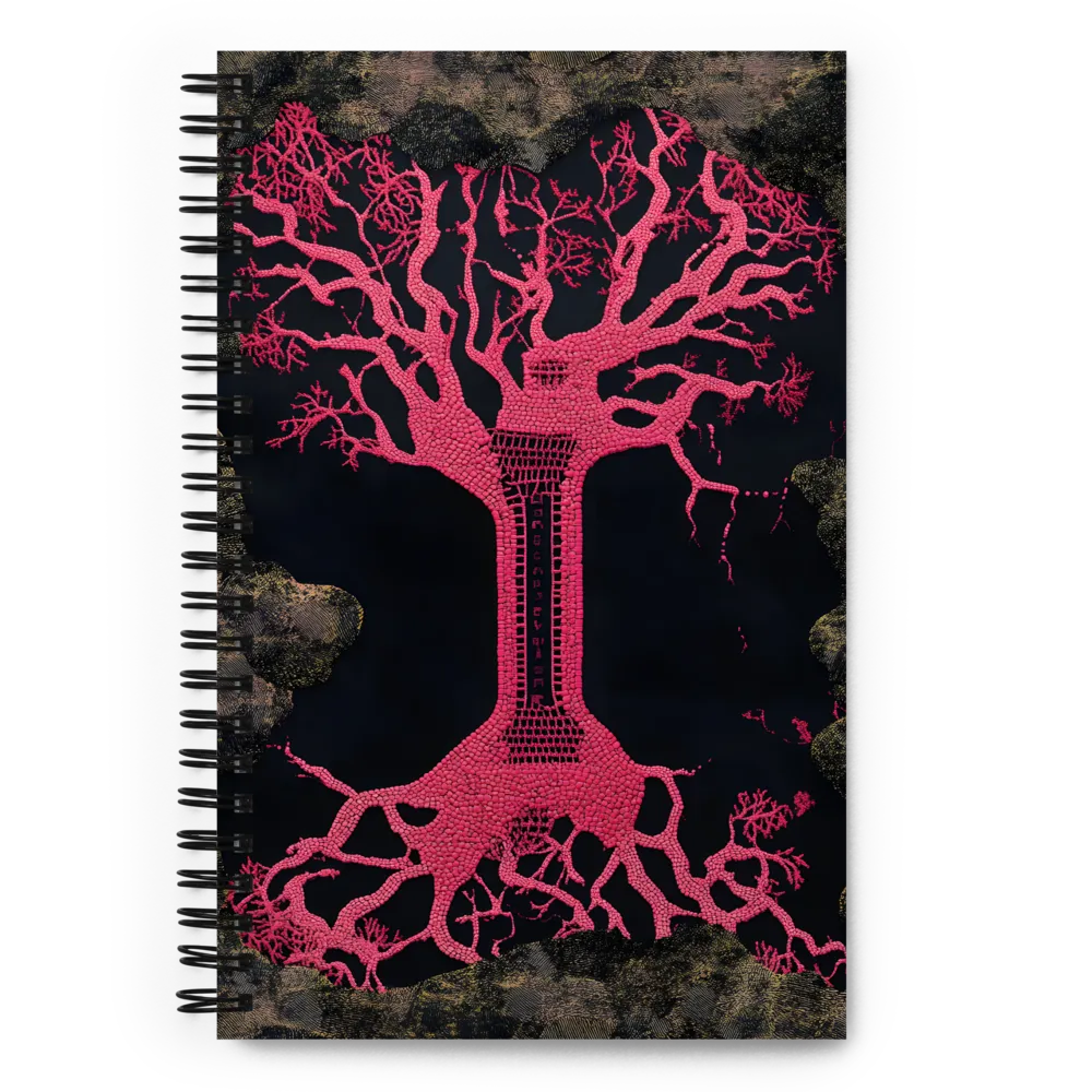 Pink Mosaic Tree 
 Spiral Notebook | 140 pages