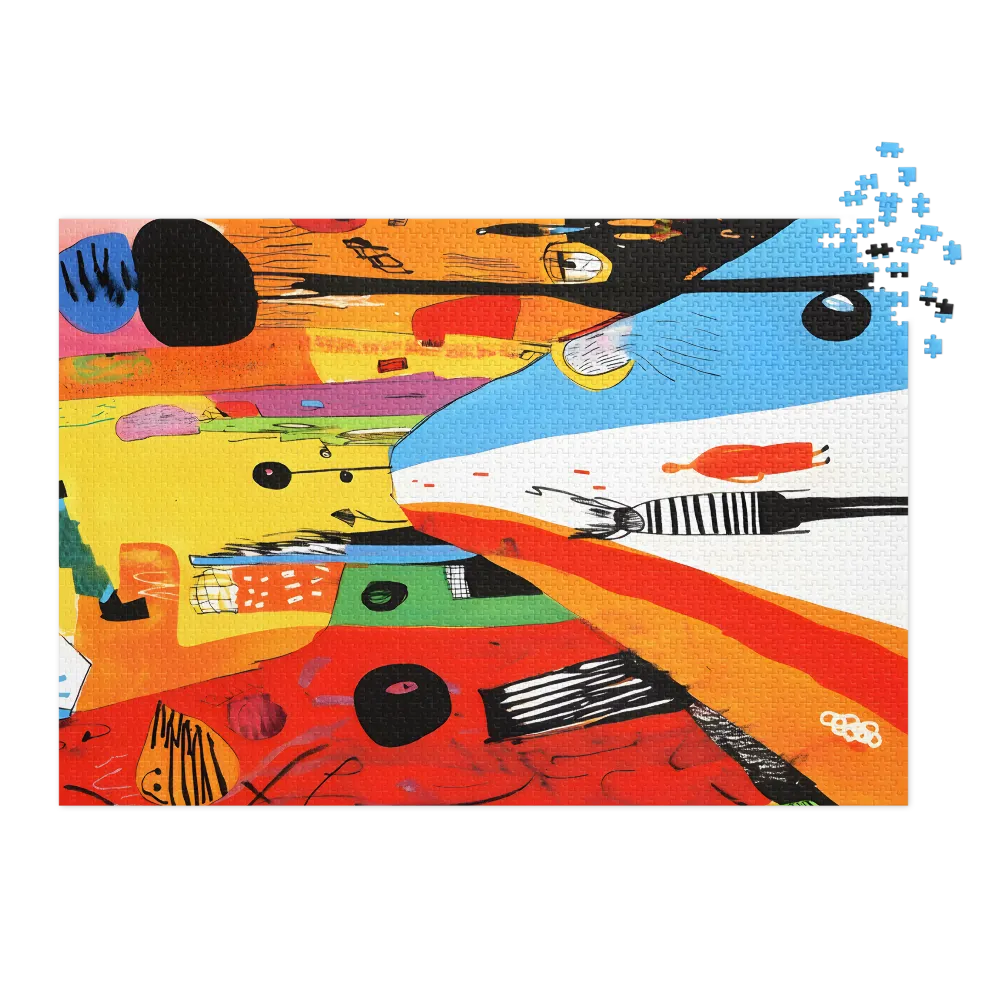 Vibrant Abstract Cityscape