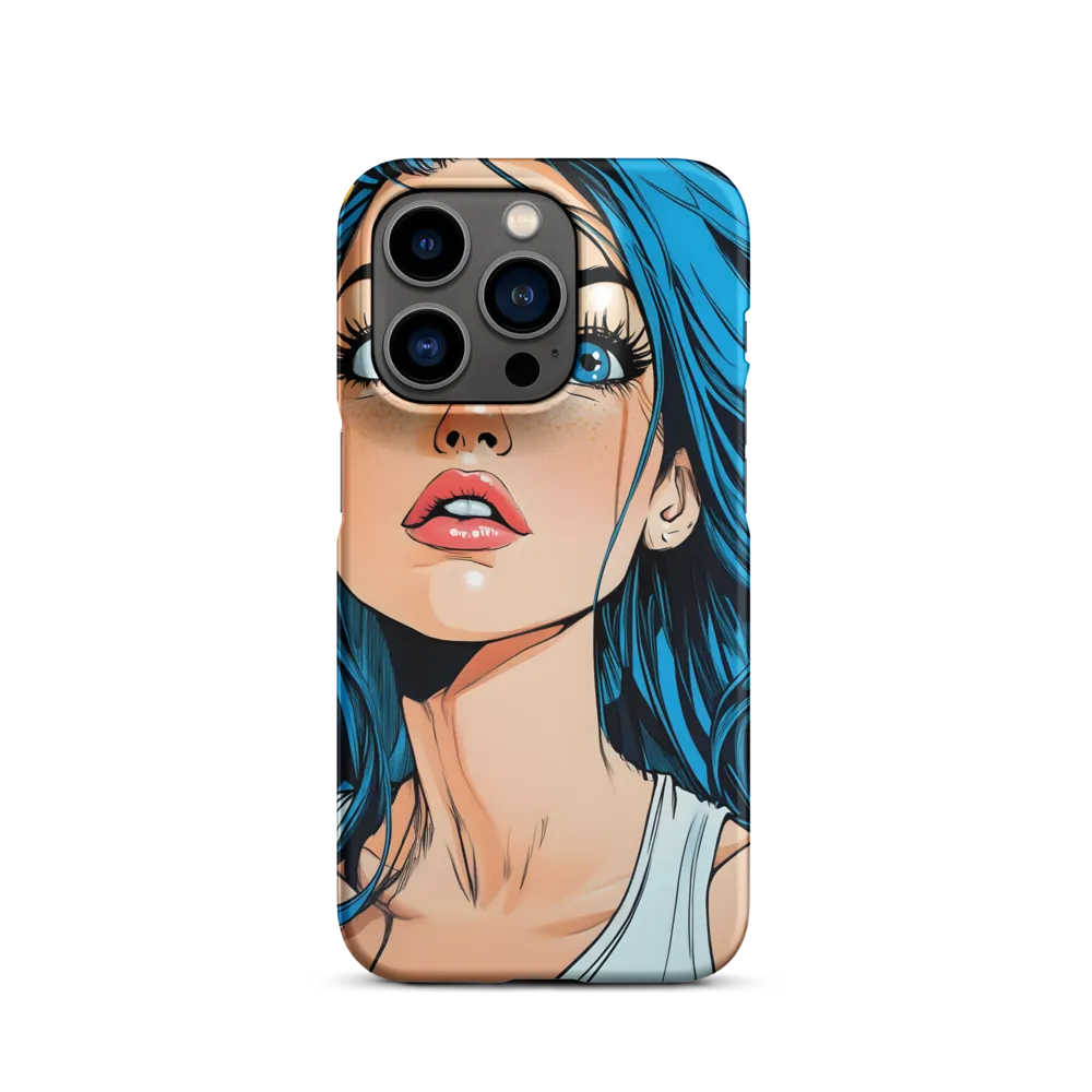 Blue-Haired Woman Portrait | Phone Case