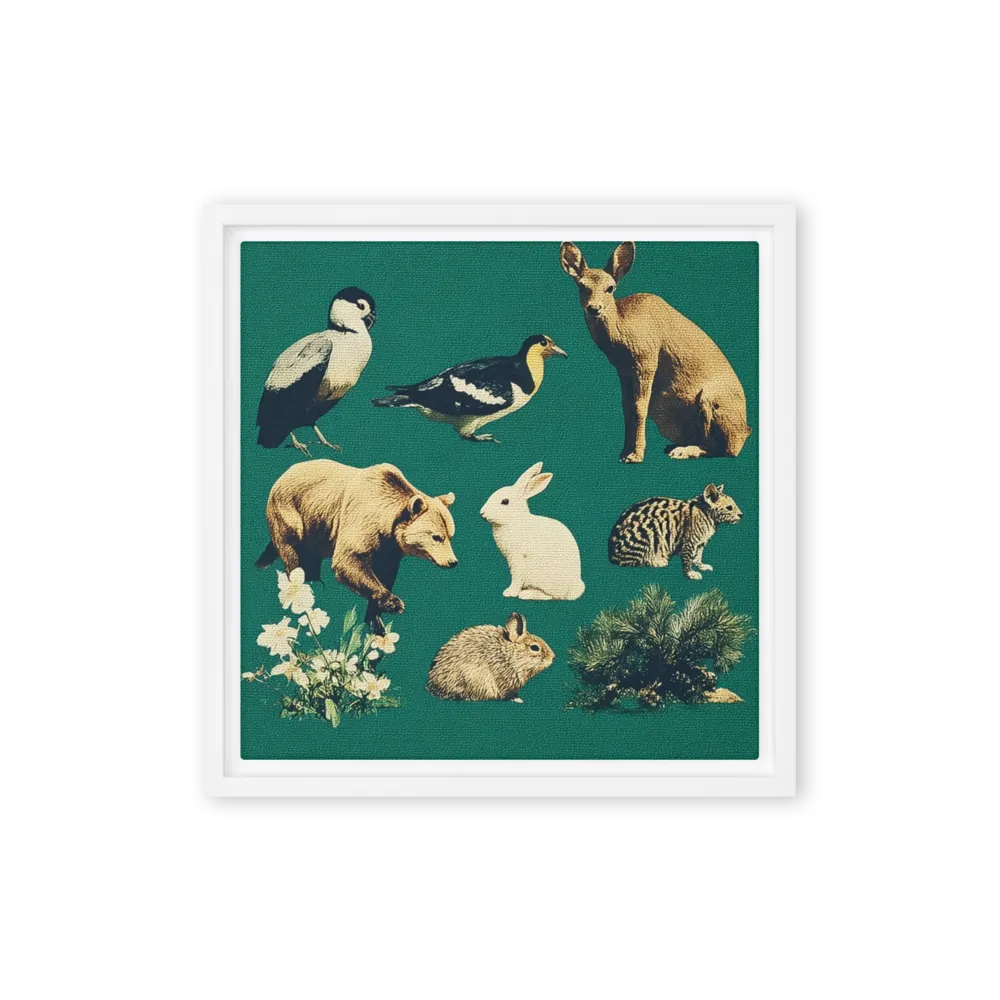 Forest Menagerie 
 Poster with White Frame | 18″x 18″