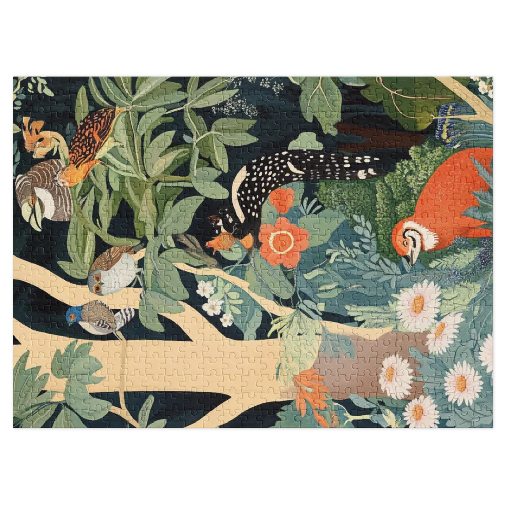 Lush Forest Scene with Animals and Birds | Jigsaw Puzzle (252/520 pieces)