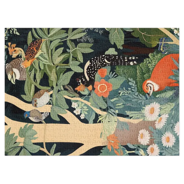 Lush Forest Scene with Animals and Birds | Jigsaw Puzzle (252/520 pieces)