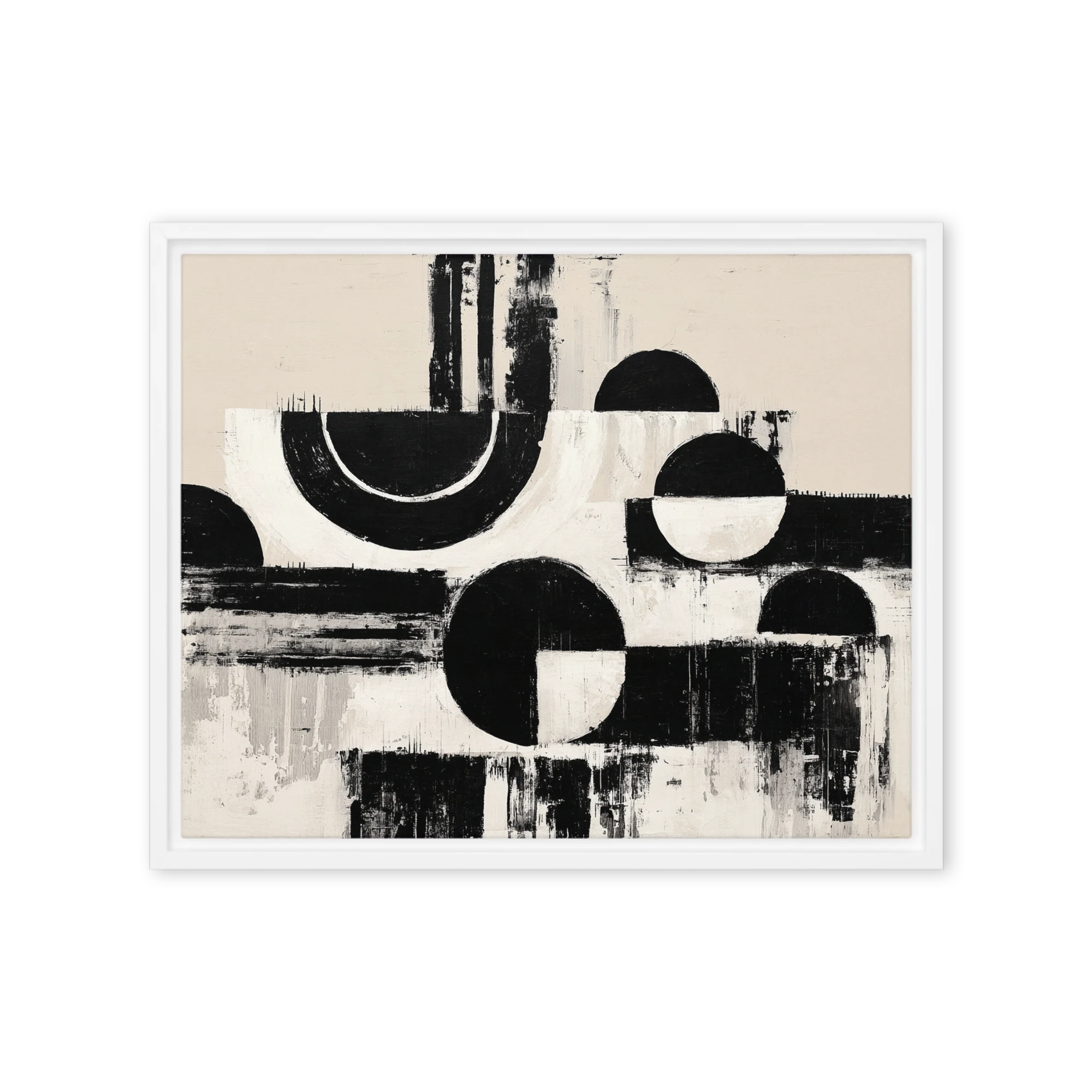Monochrome Semicircles and Grids | Art Print