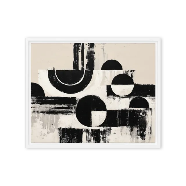 Monochrome Semicircles and Grids | Art Print
