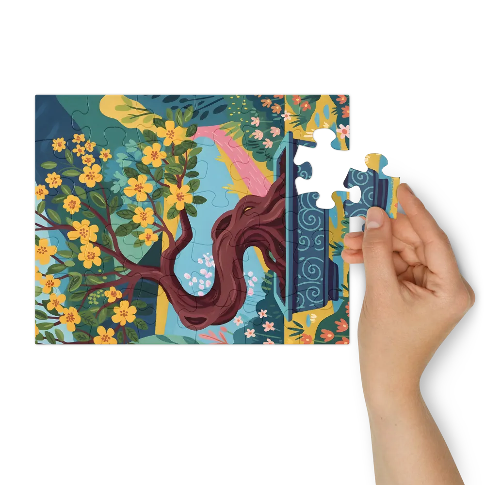 Blossoming Bonsai 
 Jigsaw Puzzle in Tin Box