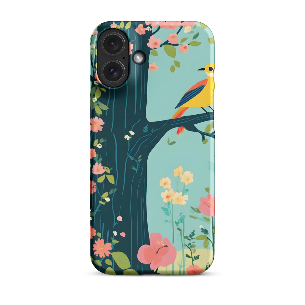 Yellow Bird on Tree with Flowers | Phone Case