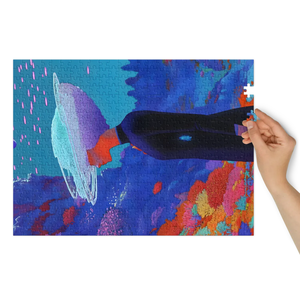 Surreal Female Figure in Vibrant Landscape | Jigsaw Puzzle (252/520 pieces)