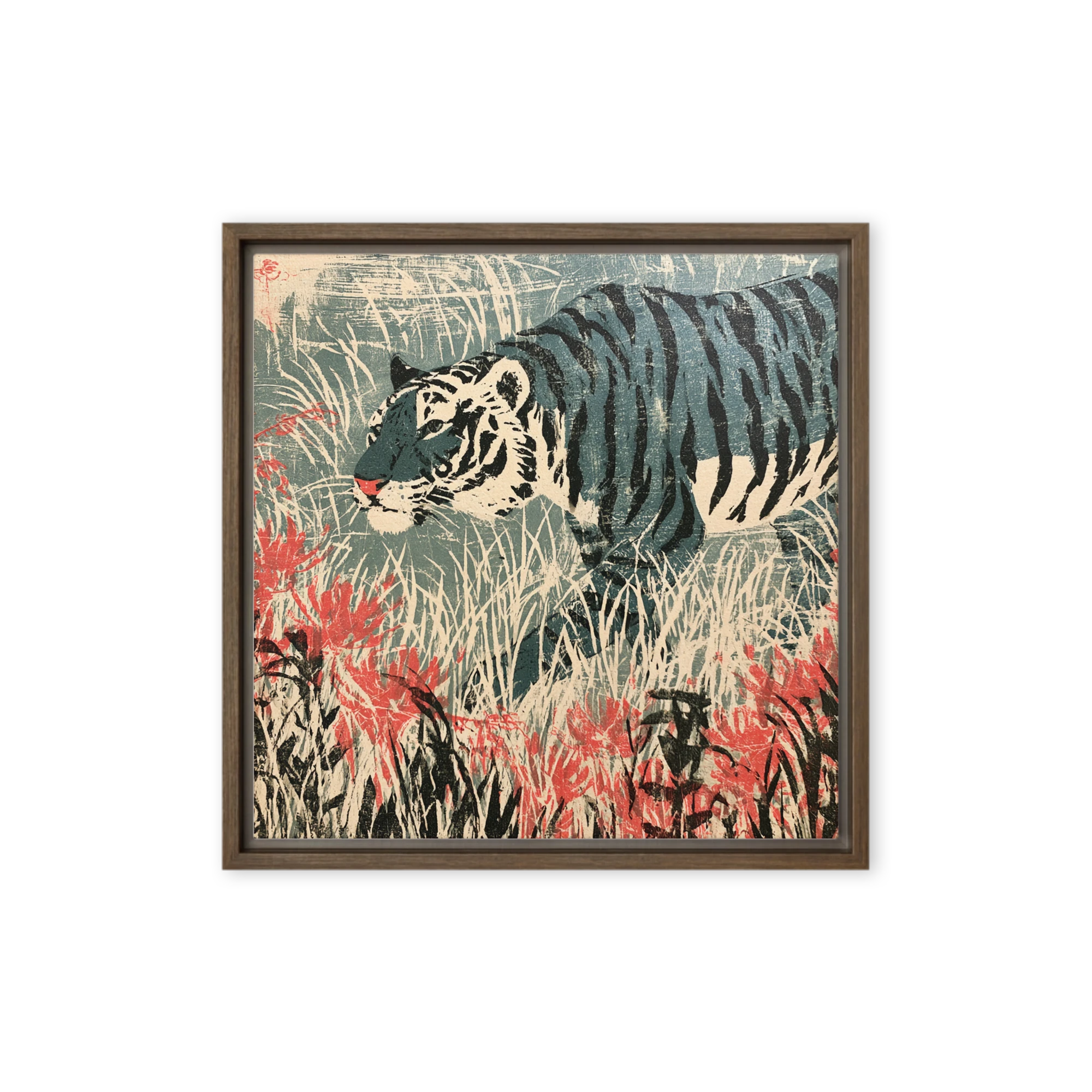 Tiger in Red Lilies