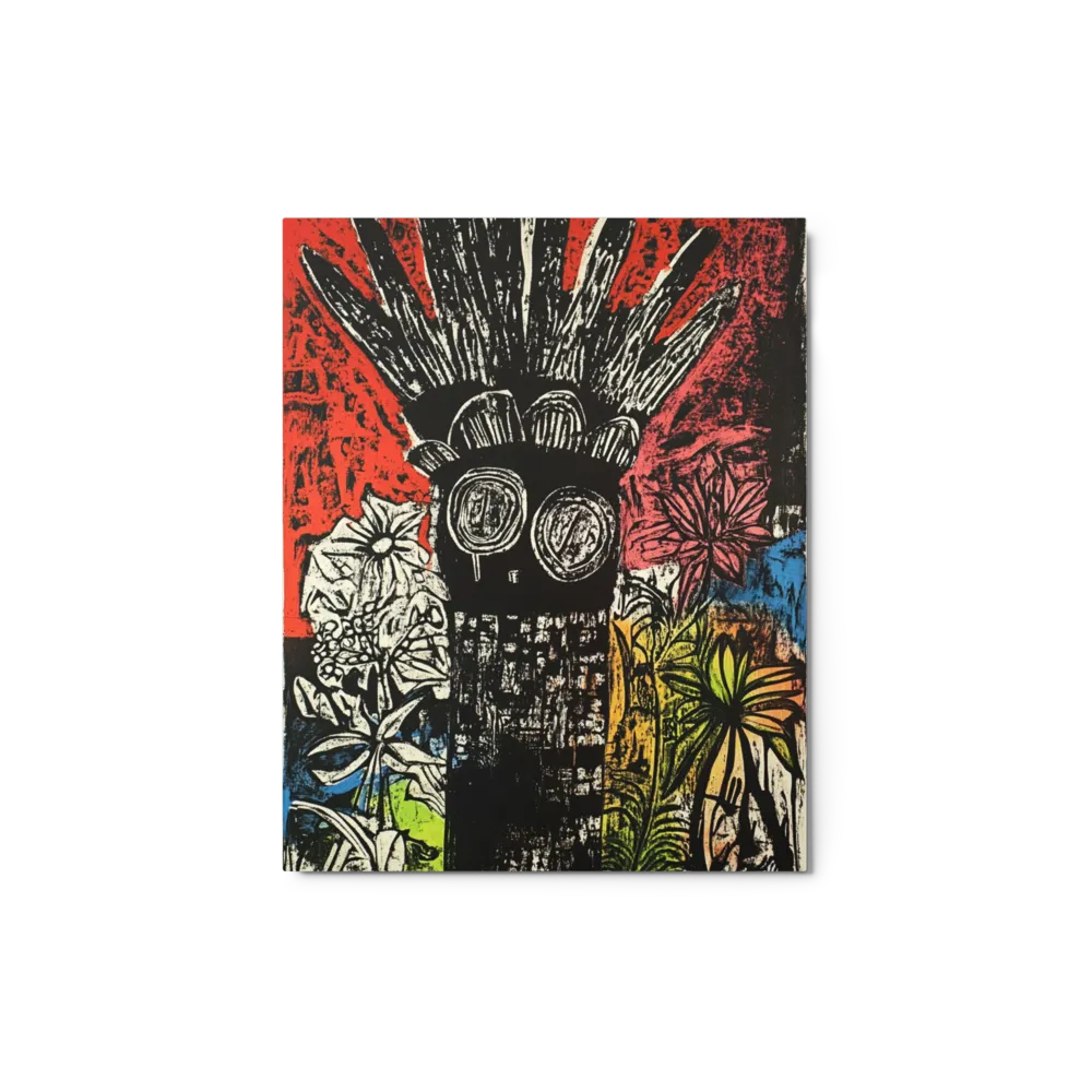Colorful Mask and Floral Print