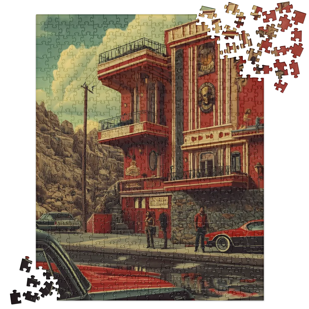 Crimson Alley Retro Ride 
 Jigsaw Puzzle