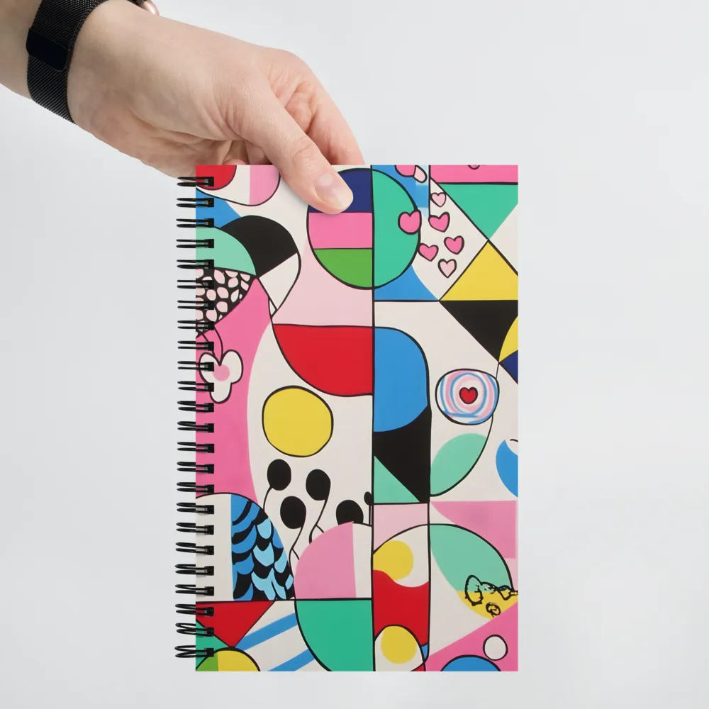 Whimsical Geometric Pop Art 
 Spiral Notebook | 140 pages