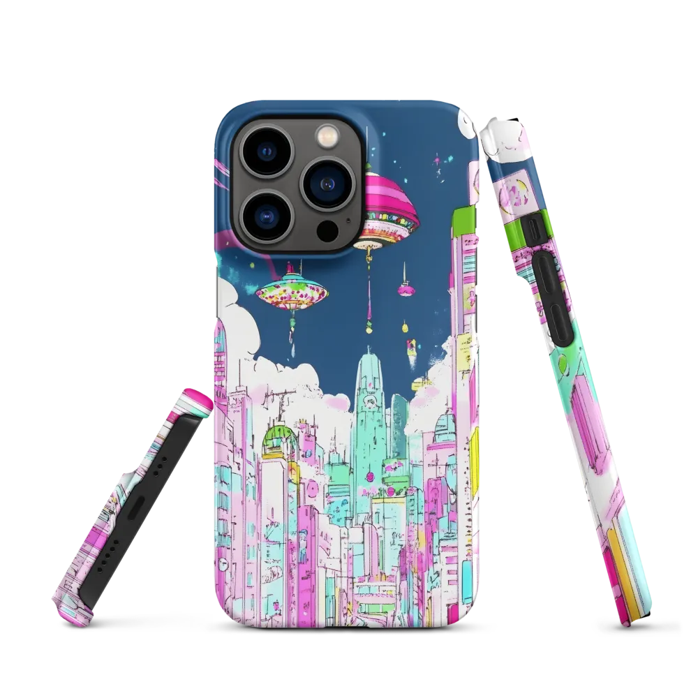 Futuristic Cityscape with Flying Vehicles | Phone Case
