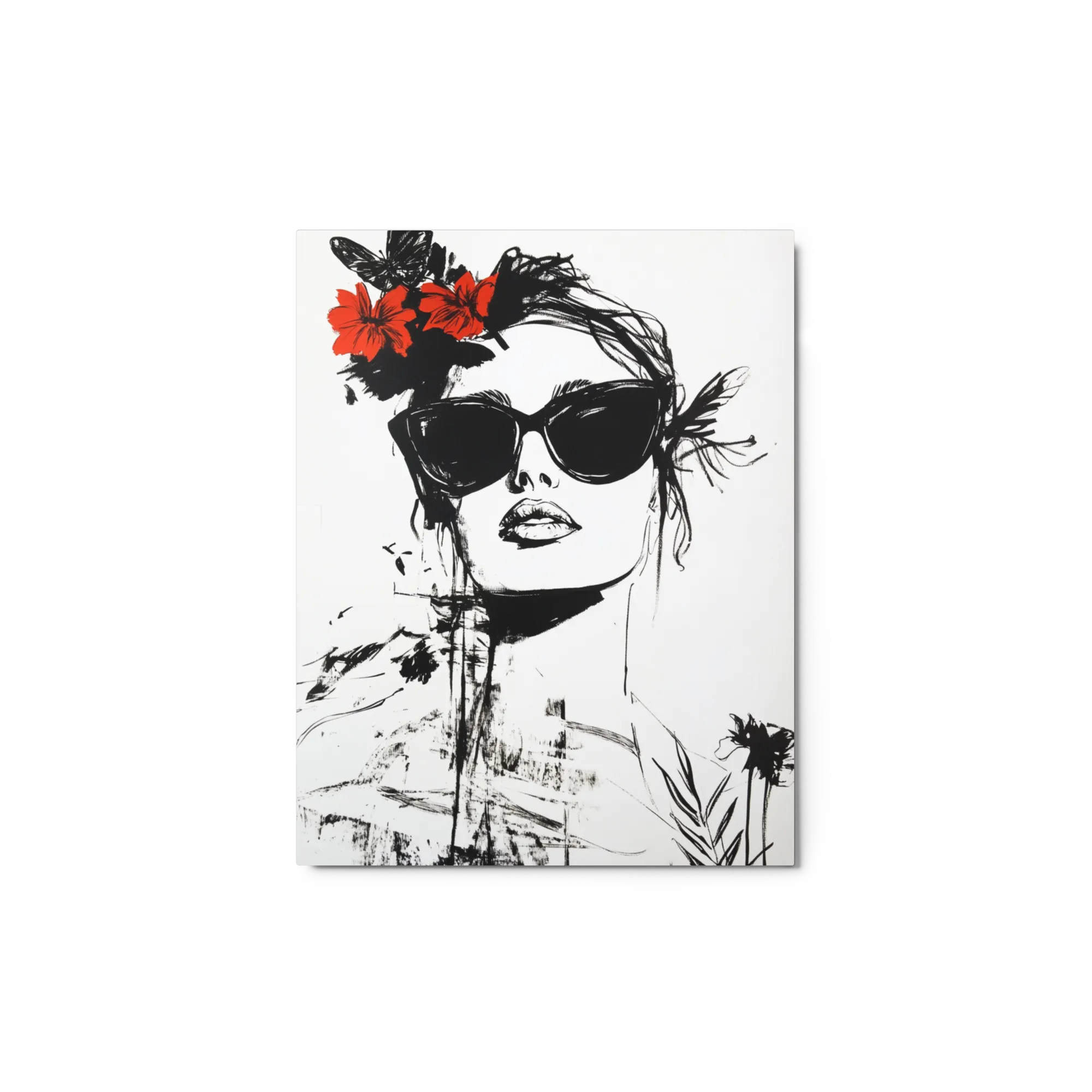 Stylish Portrait with Flowers