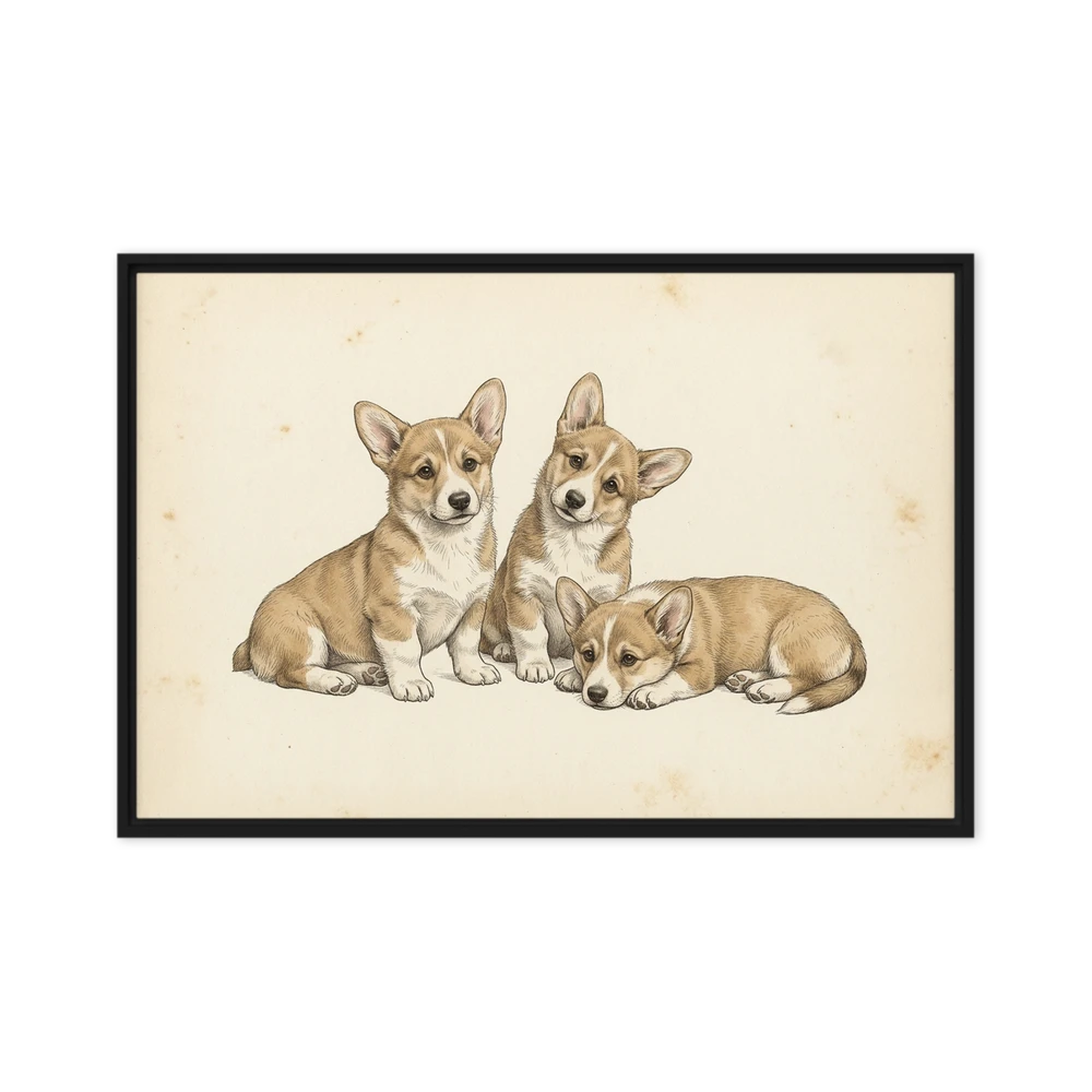Three Corgi Puppies | Art Print