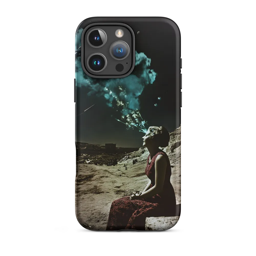 Surreal Female Figure with Rocket and Smoke | Phone Case