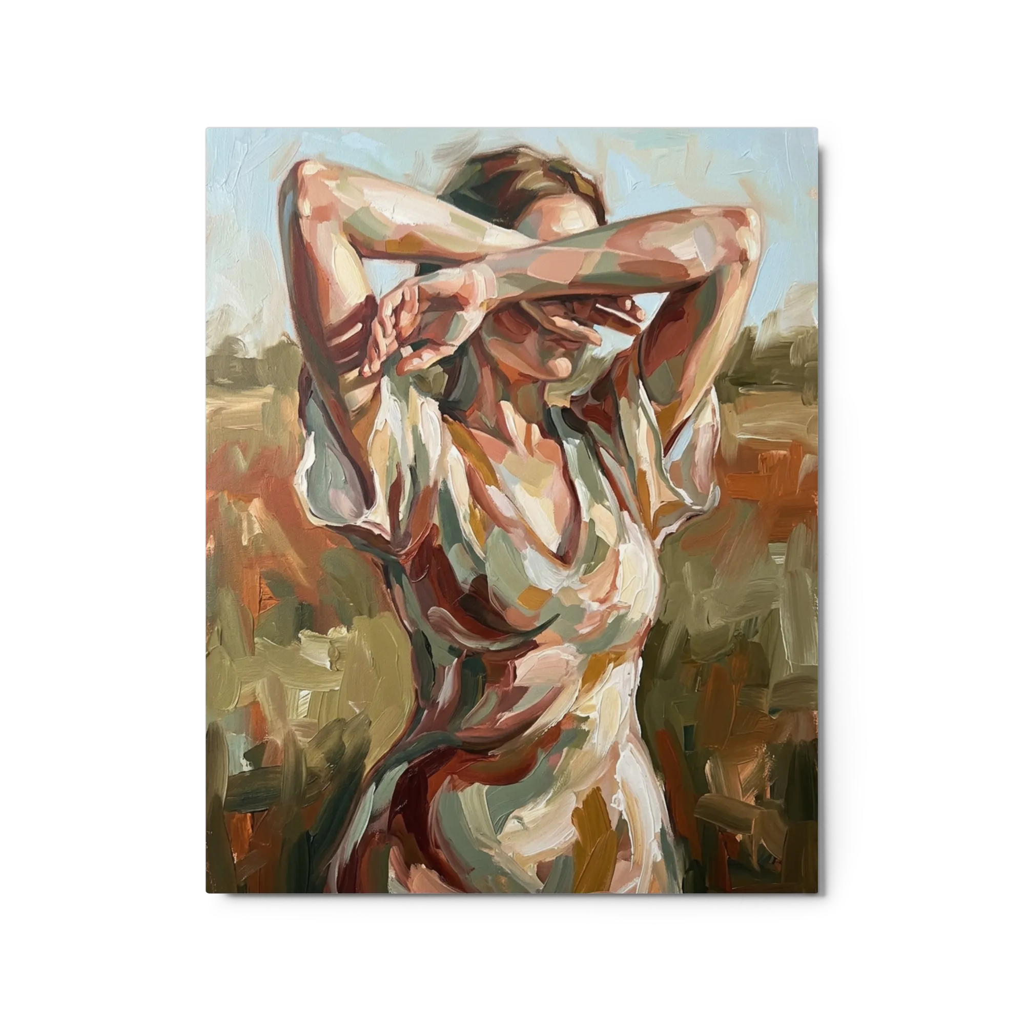 Sun-Kissed Brushstrokes 
 Canvas with White Frame