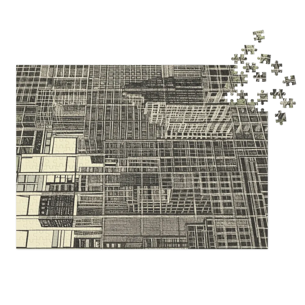 Abstração da Grade Urbana 
 Puzzle em caixa de metal