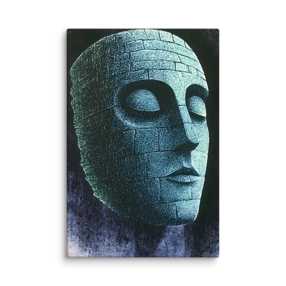 Architectural Mask 
 Canvas with White Frame