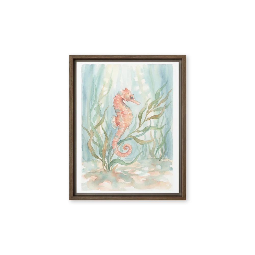 Serene Seahorse Watercolor | Art Print