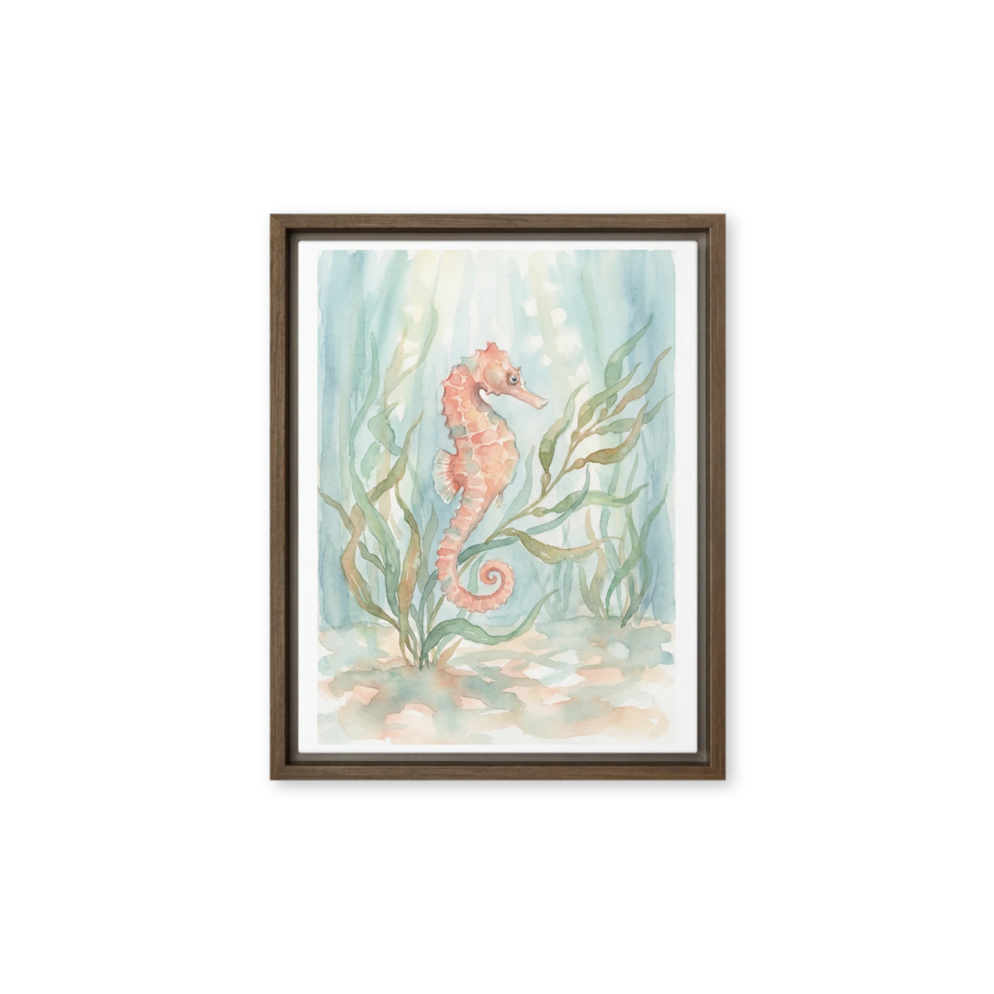 Serene Seahorse Watercolor
