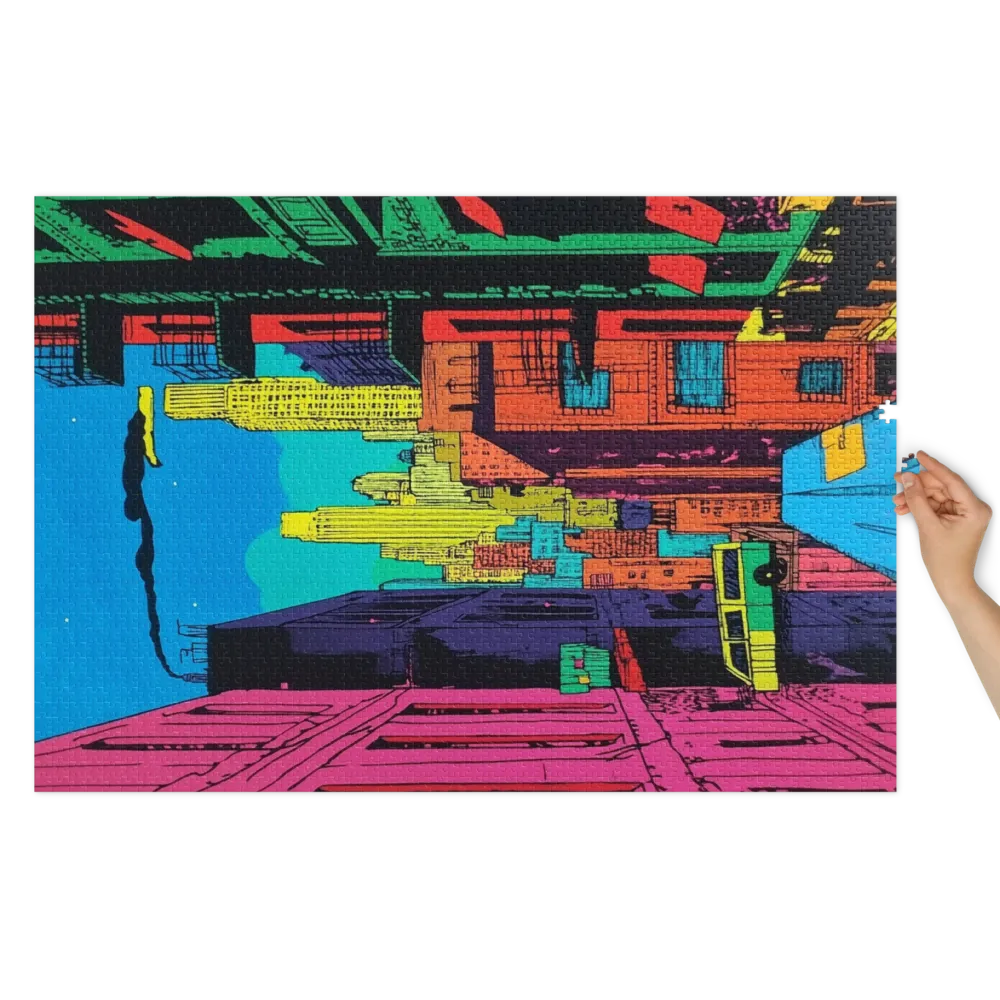 Vibrant Cityscape Illustration | Jigsaw Puzzle (252/520 pieces)