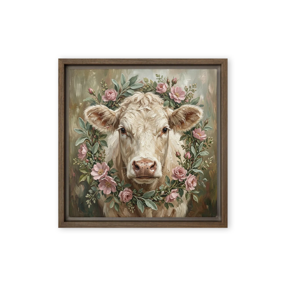 The Floral Cow Portrait | Art Print
