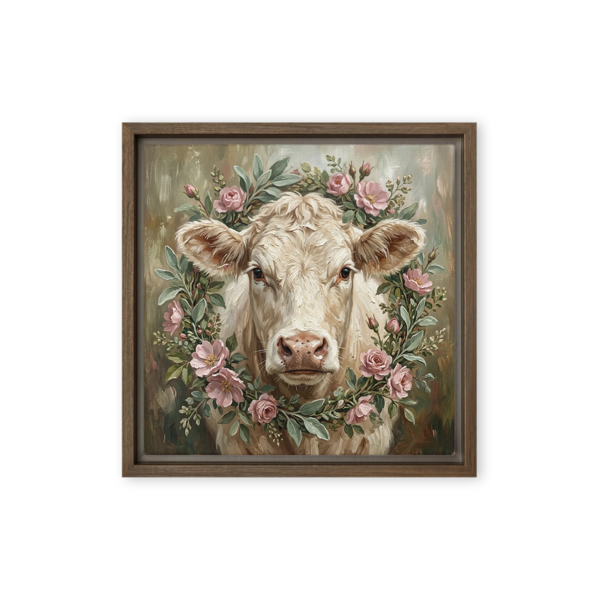 The Floral Cow Portrait | Art Print