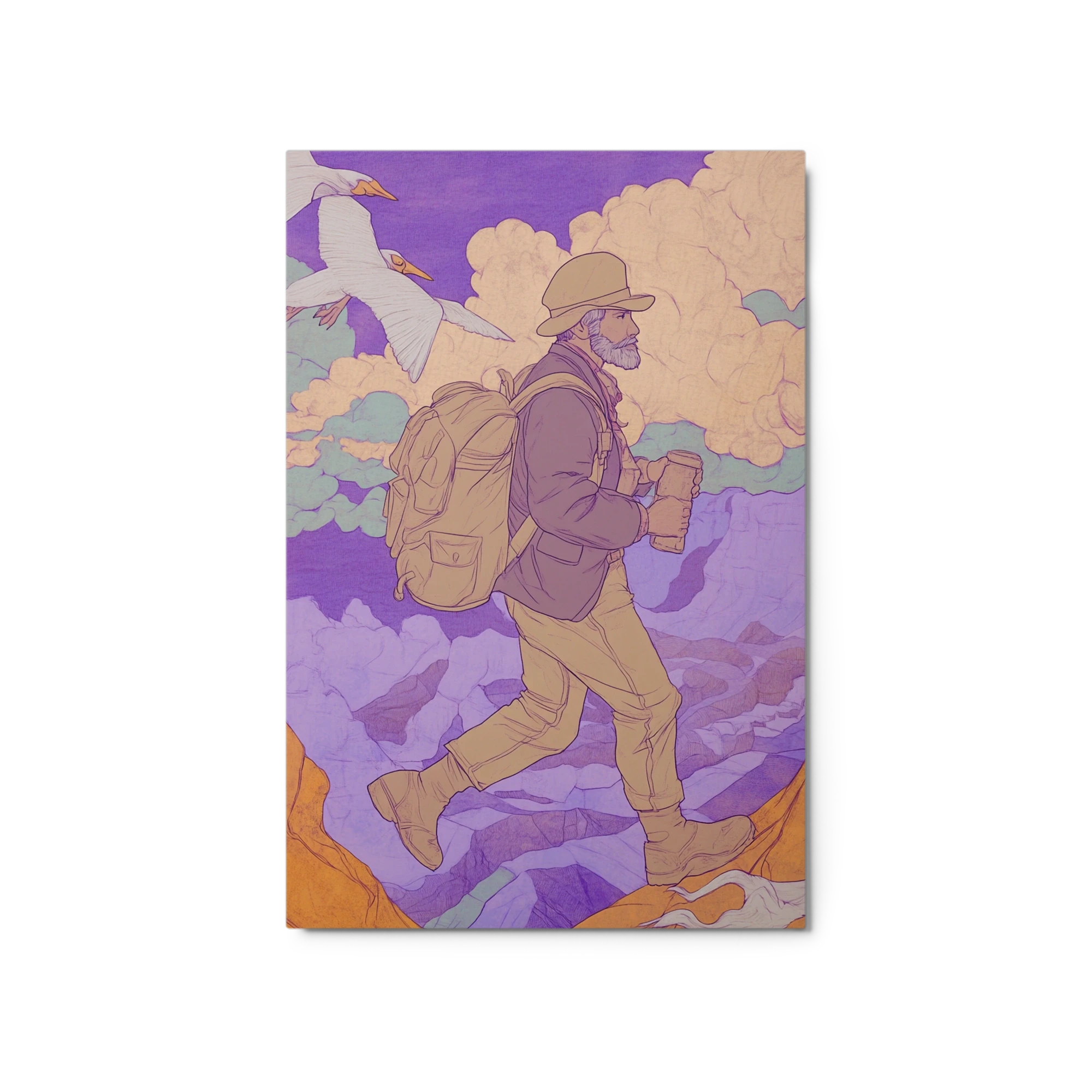 Hiker in Colorful Landscape