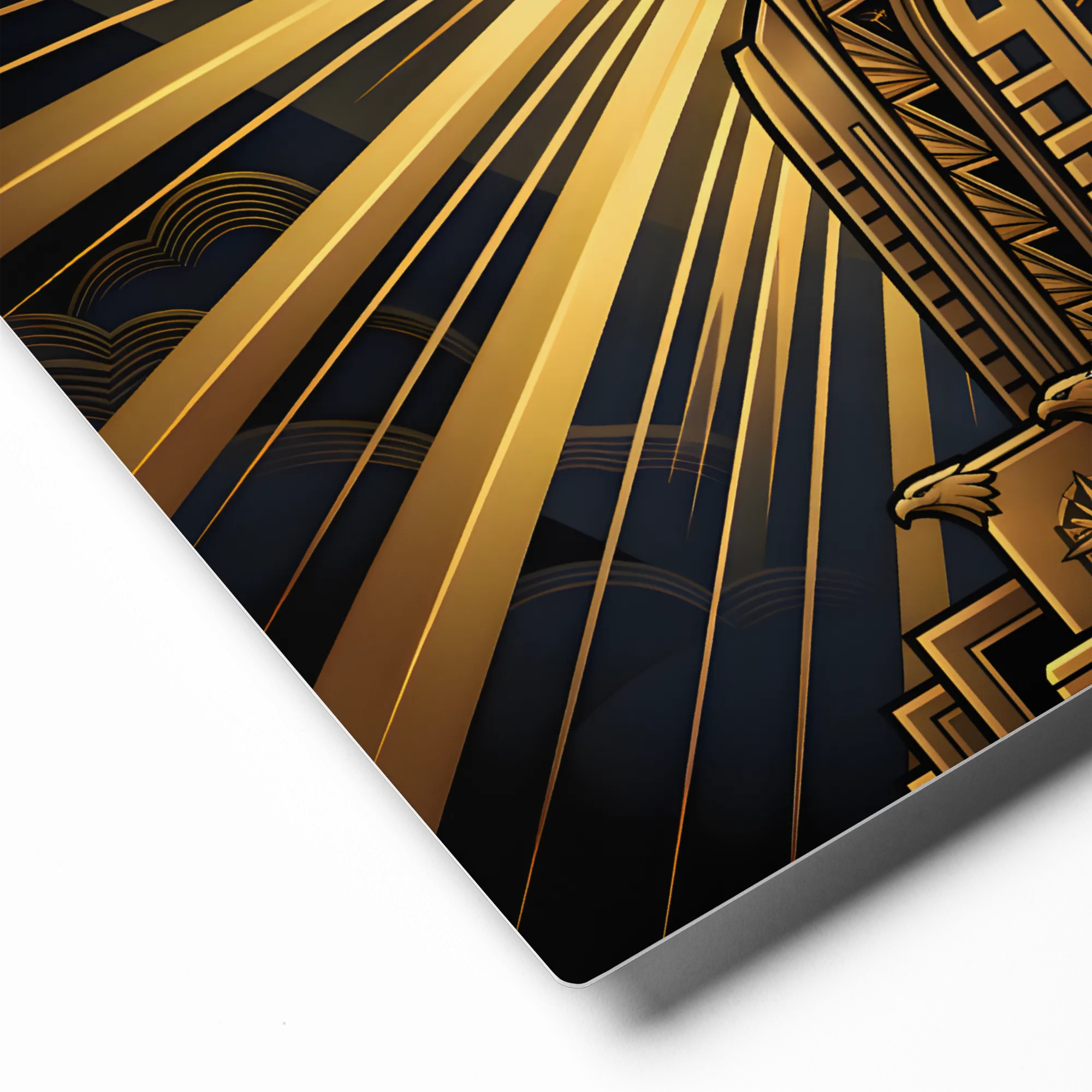 Golden Art Deco Chrysler 
 Canvas with Brown Frame