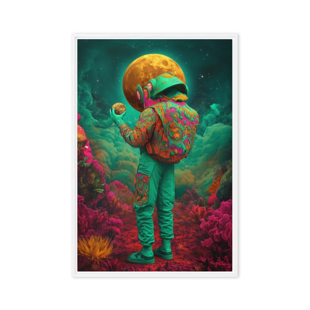 Surreal Astronaut in Vibrant Landscape