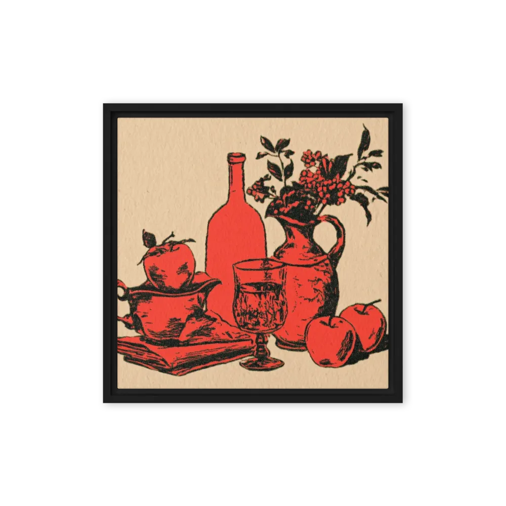 Crimson Still Life 
 Poster with Black Frame | 16″x 16″