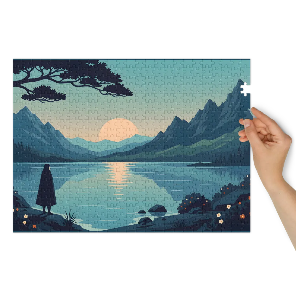 Tranquil Mountain Lake Sunset | Jigsaw Puzzles
