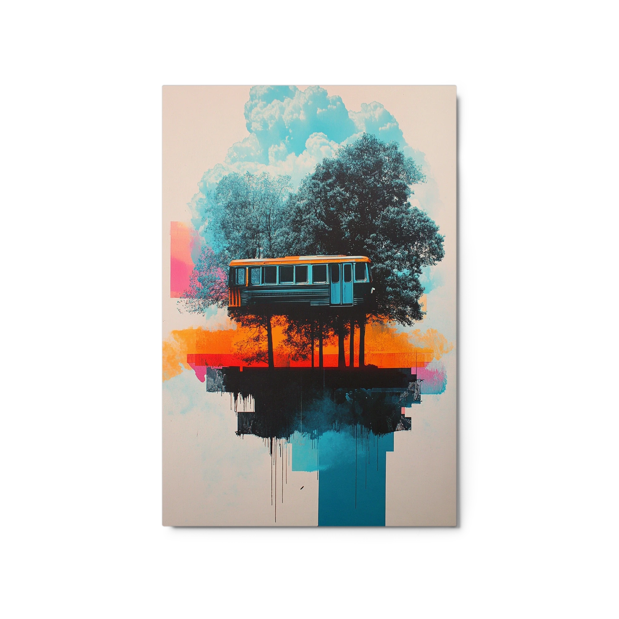Surreal Train Among Trees