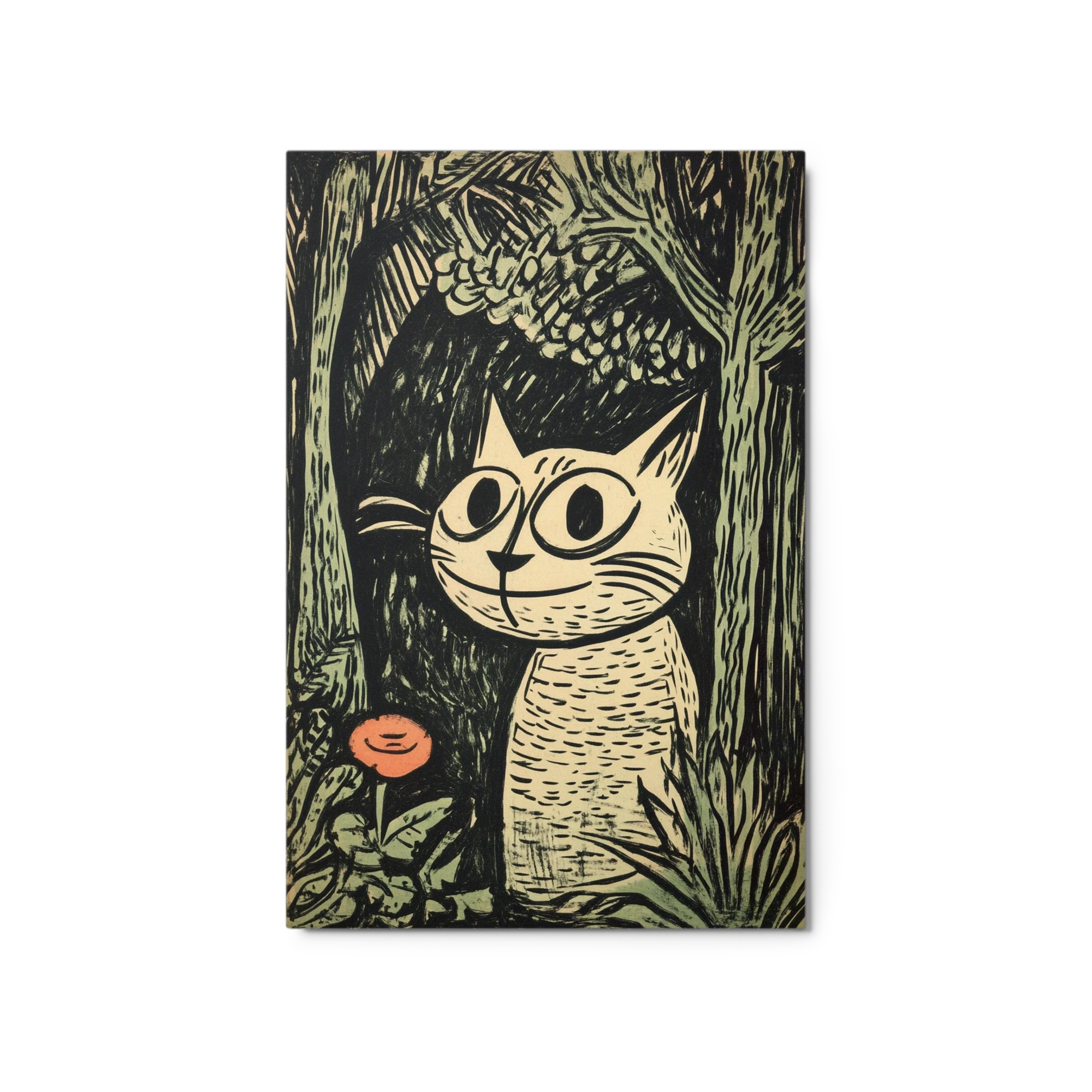 Whimsical Cat in the Forest