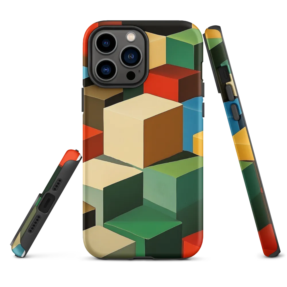 Geometric Blocks Abstract Painting | Phone Case
