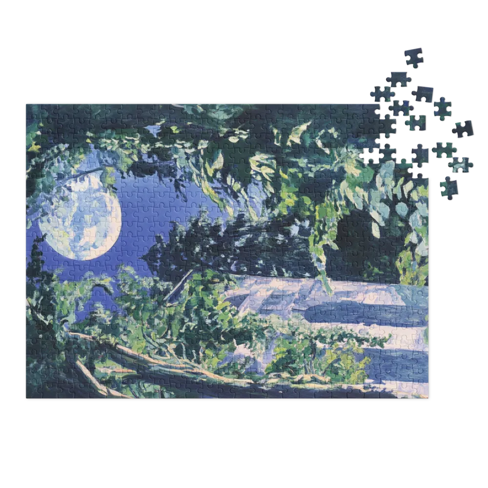 Château et Forêt au Clair de Lune 
 Puzzle en boite metallique