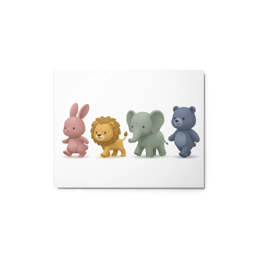 Gentle Safari Friends 
 Canvas with White Frame