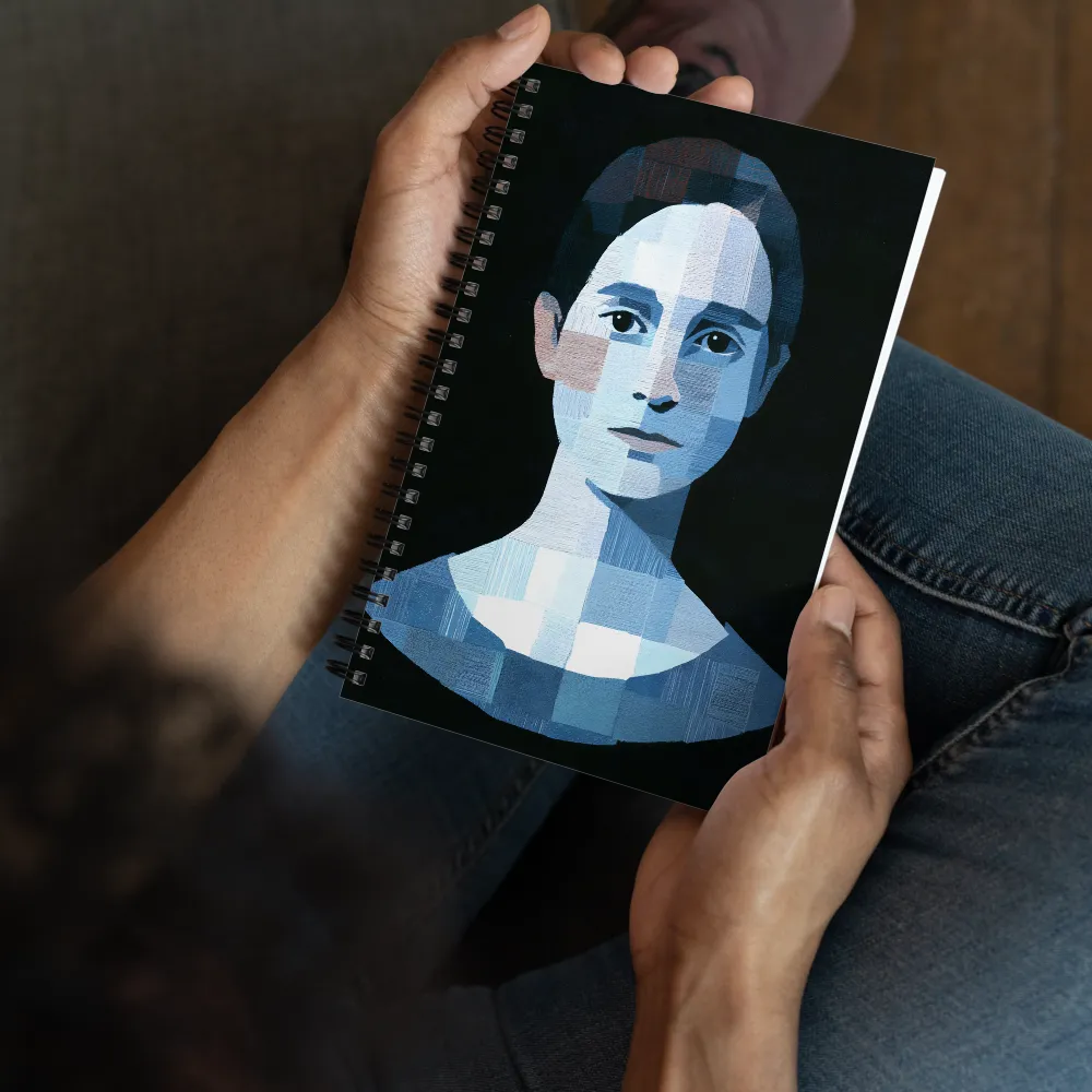 Blue Mosaic Portrait 
 Spiral Notebook | 140 pages